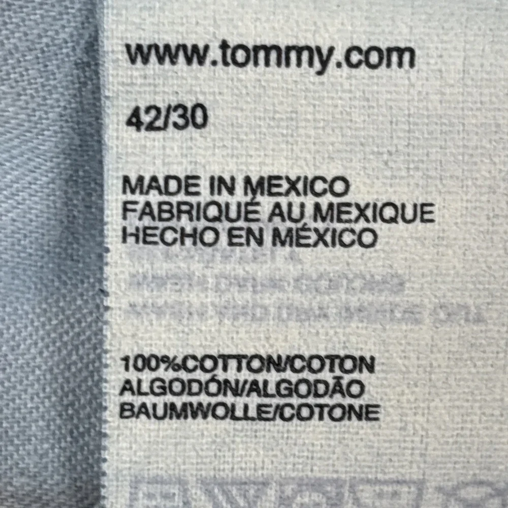 TOMMY HILFIGER Classic Fit Boot Cut Medium Wash Cotton Denim Blue Jeans 42X30